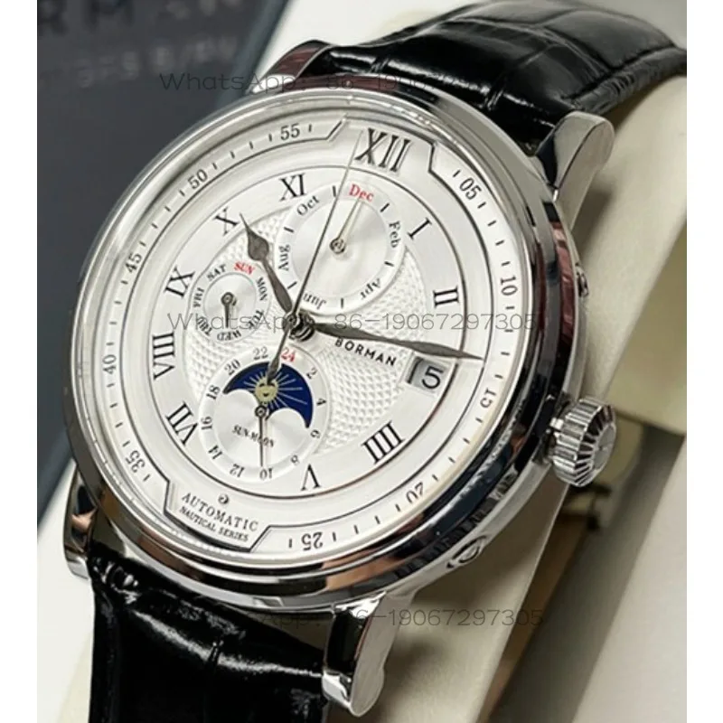Men's Mechanical Watch Fully Automatic Men's, Waterproof Leather Business Watch