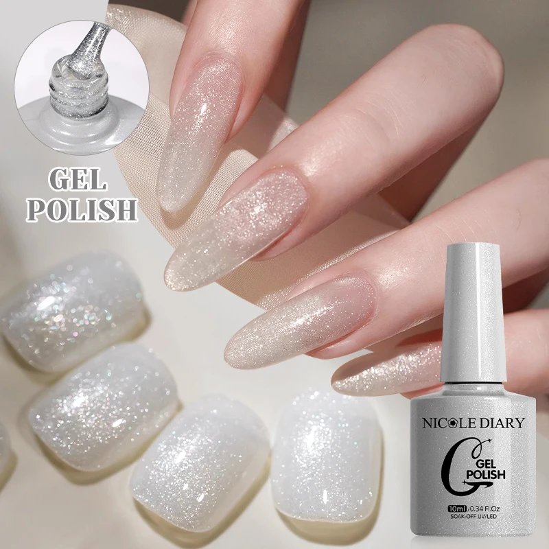 

NICOLE DIARY 10ML Gel Nail Polish Solid Color Glass Gel Varnish Nail Art Gel Spring Summer Gel Nail Soak Off UV Gel Gel Vernis