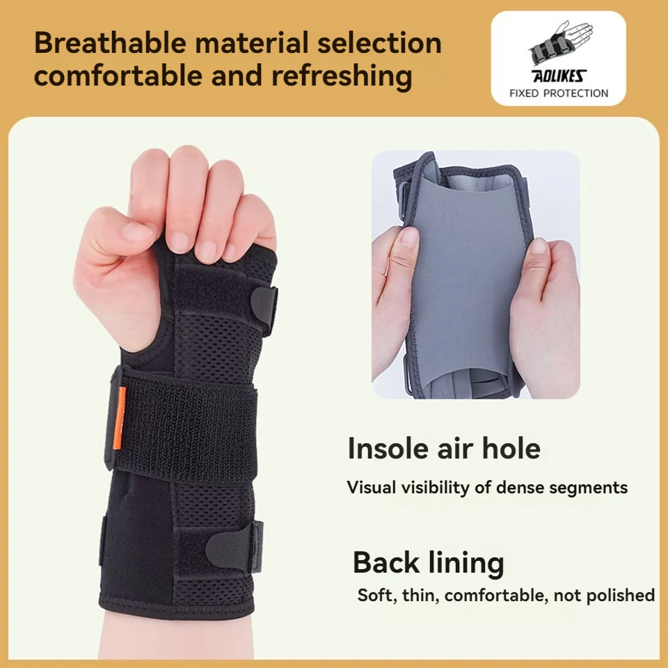 AOLIKES 1PCS Wrist Brace for Carpal Tunnel,Adjustable Night Wrist Support Brace with Splints,Hand Support for Wrist Pain