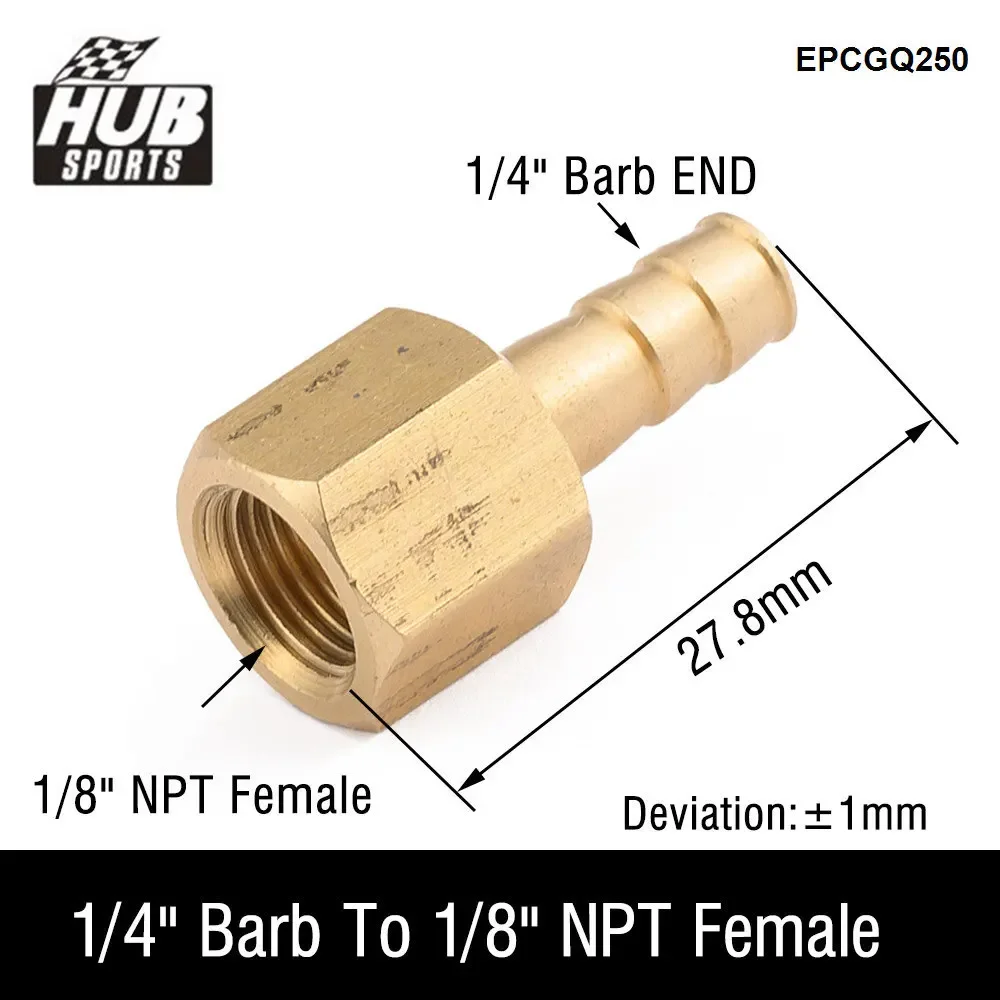 HUB sports Brass Hose Barb Fittings 1/4