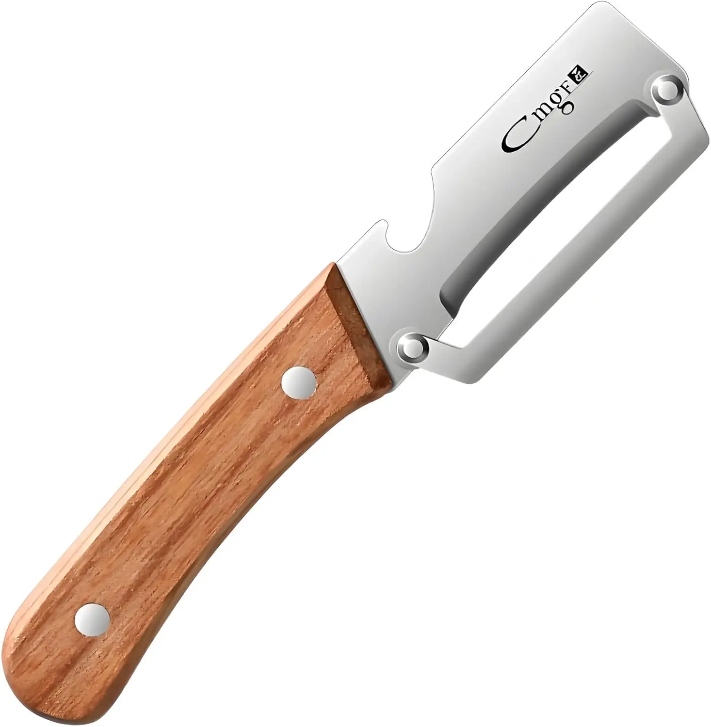 

Vegetable Peeler with Wooden Handle and Bottle Opener, Stainless Steel Blade Kitchen Tool for Fruit, Potato, Pumpkin, Zucchini