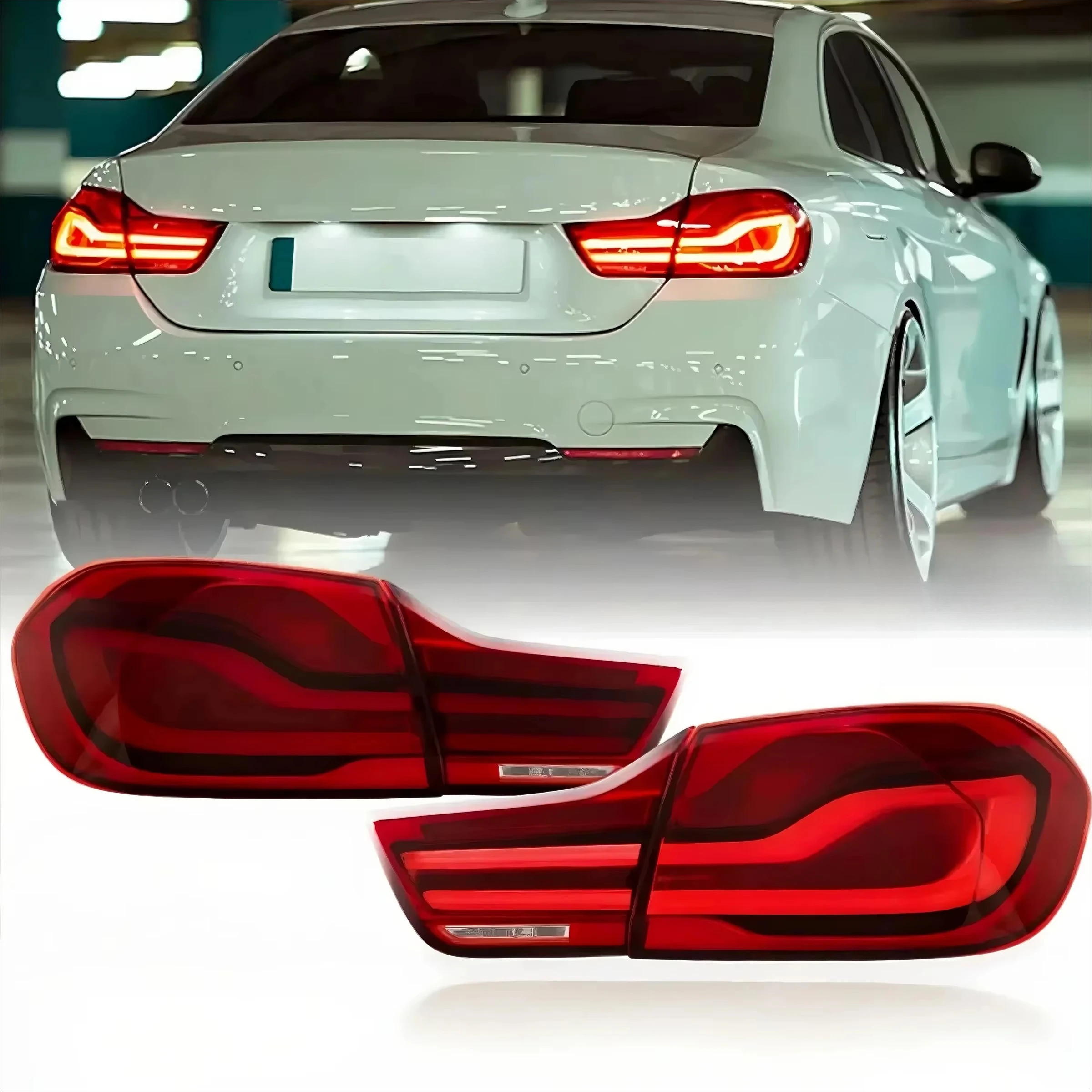 

LED Tail Lamp LED Taillight LCI Style Facelift for BMer 4 Series F32 F36 F82 M4 425i 430i 2014-20 Plug and Play DRL Tail Lights