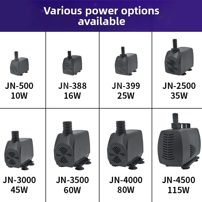 Euro 220V Fish Tank Water Circulation Pump Large Flow Multifunctional Fountain Submersible Pump Solar Small Pump Fast Delivery