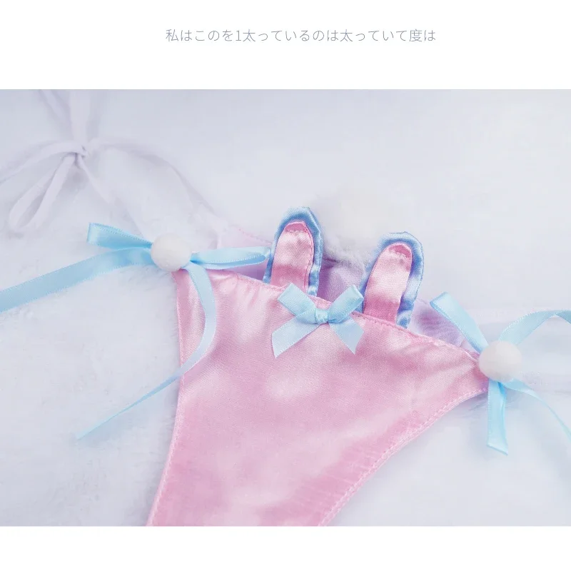 Anime Lolita Girl Cosplay Sexy Women Bowknot Bunny Bikini Underpants Underwear Sexy Pajamas Homewear Lingerie Set Costume view 5