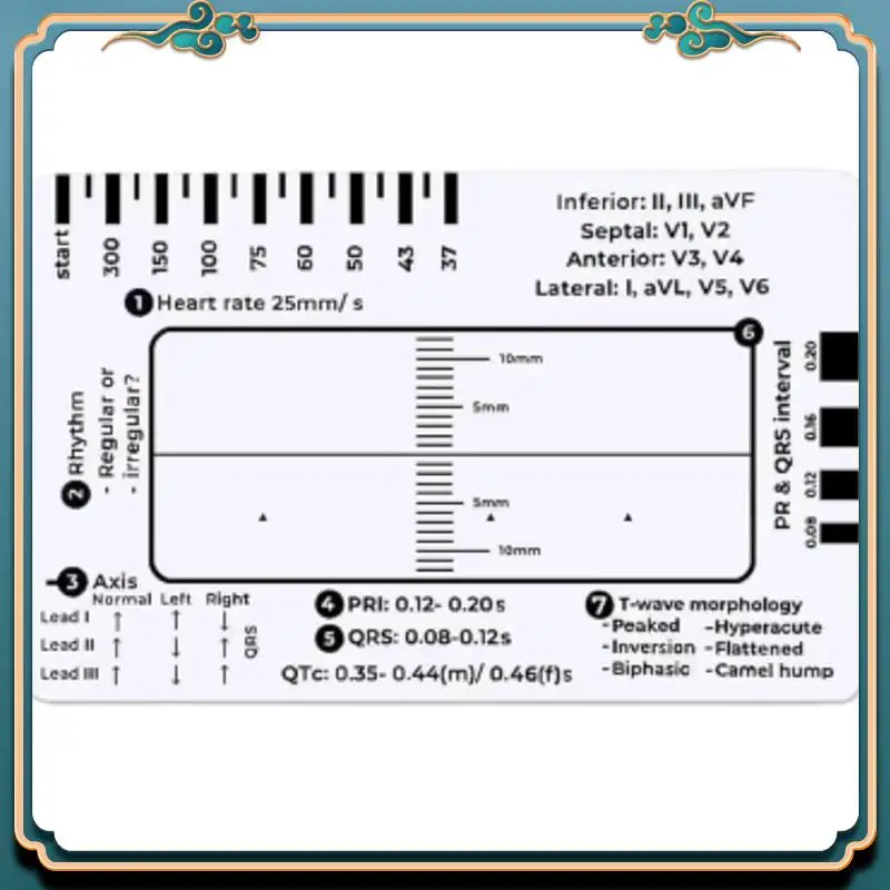 (Новинка) - Шаговая линейка ЭКГ 7, шаговая линейка ЭКГ для перевода ЭКГ/ЭКГ, инструмент для быстрого и быстрого анализа кардиологического анализа и измерения
