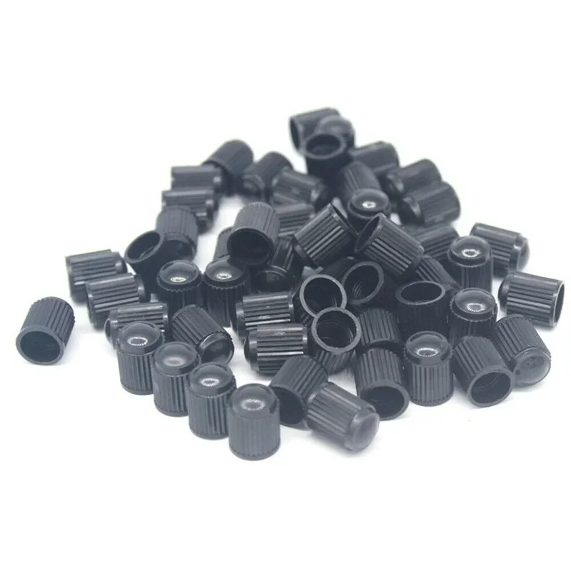 50Pcs Car Auto Truck Wheel Tire Valve Air Dust Cover Stem Cap Black Plastic Universal Car Accessories