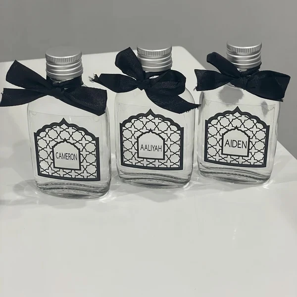 Zamzam garrafa de plástico vazia de água para convidados, recarregável, portátil, presente de festa, hajj umrah mubarak, recipiente de viagem, dispensador de maquiagem