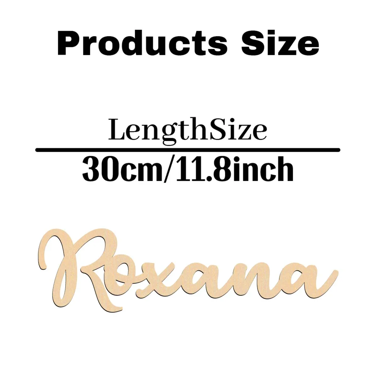 1pc Colorful Roxana example Personalized Text Wooden Decor Laser-Cut Sign Wooden Sign Handcrafted with Elegant Cursive Lettering