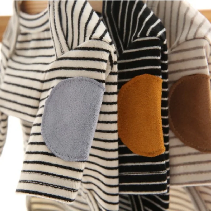 Winter Puppy Stripe Hoodie Embroidered Dog Sweatshirt Pet Warm Clothes Teddy Solid Color Bottom Shirt Soft Pullover Dog Clothes