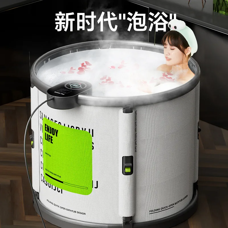 Jiashu Nuovo Prodotto Secchio da Bagno con Riscaldamento Senza Installazione Secchio da Bagno Pieghevole a Temperatura Costante per Adulti Vasca da Bagno di Grande Capacità F