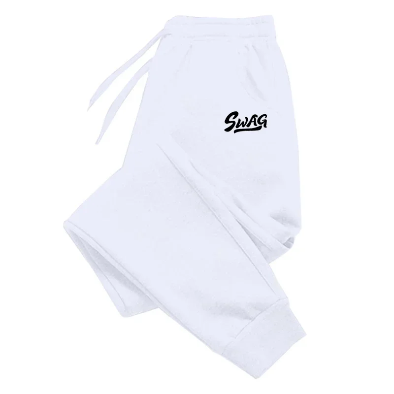 SWAG Printed Sweatpants Younger Spring Autumn Fleece Warm Sport Pants Outer Jogger Pants Soft Comfortable Trousers