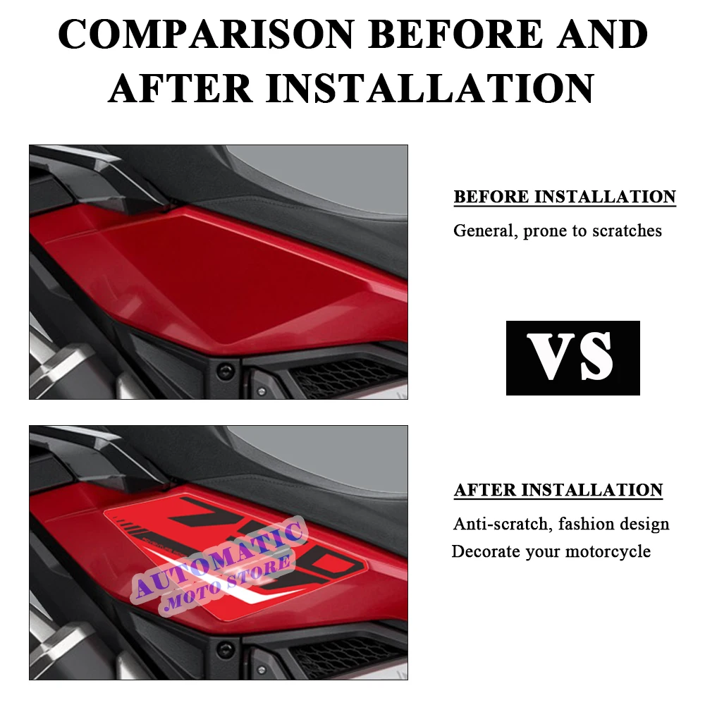 Red/Black/Grey Motorcycle Rear Fairing Protection Sticker for X-ADV 750 2023 Waterproof Decal For Honda XADV X ADV750 2021-2024