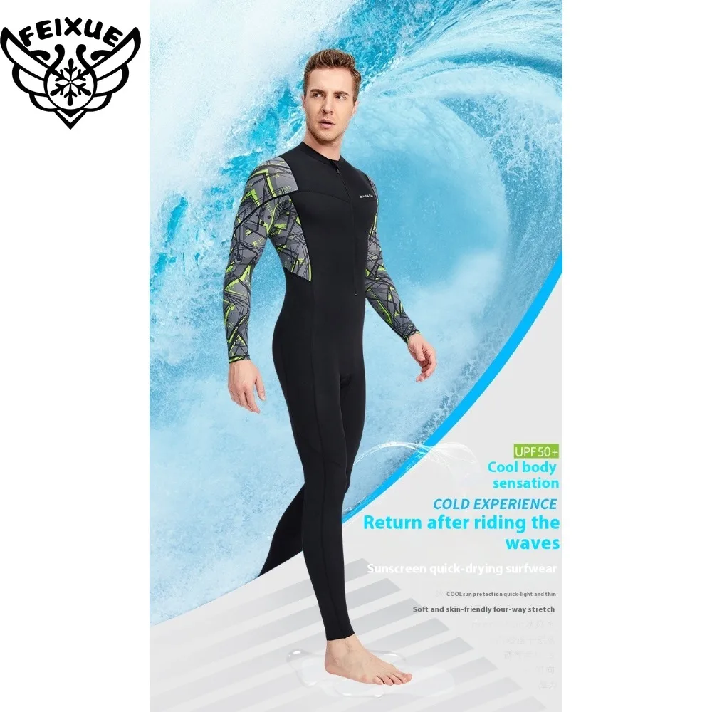 

Men's One-piece Beach Sunscreen Wetsuit Anti-jellyfish Surfing Swimming Rash Guard Snorkeling Diving Suit Quick Drying Swimsuit