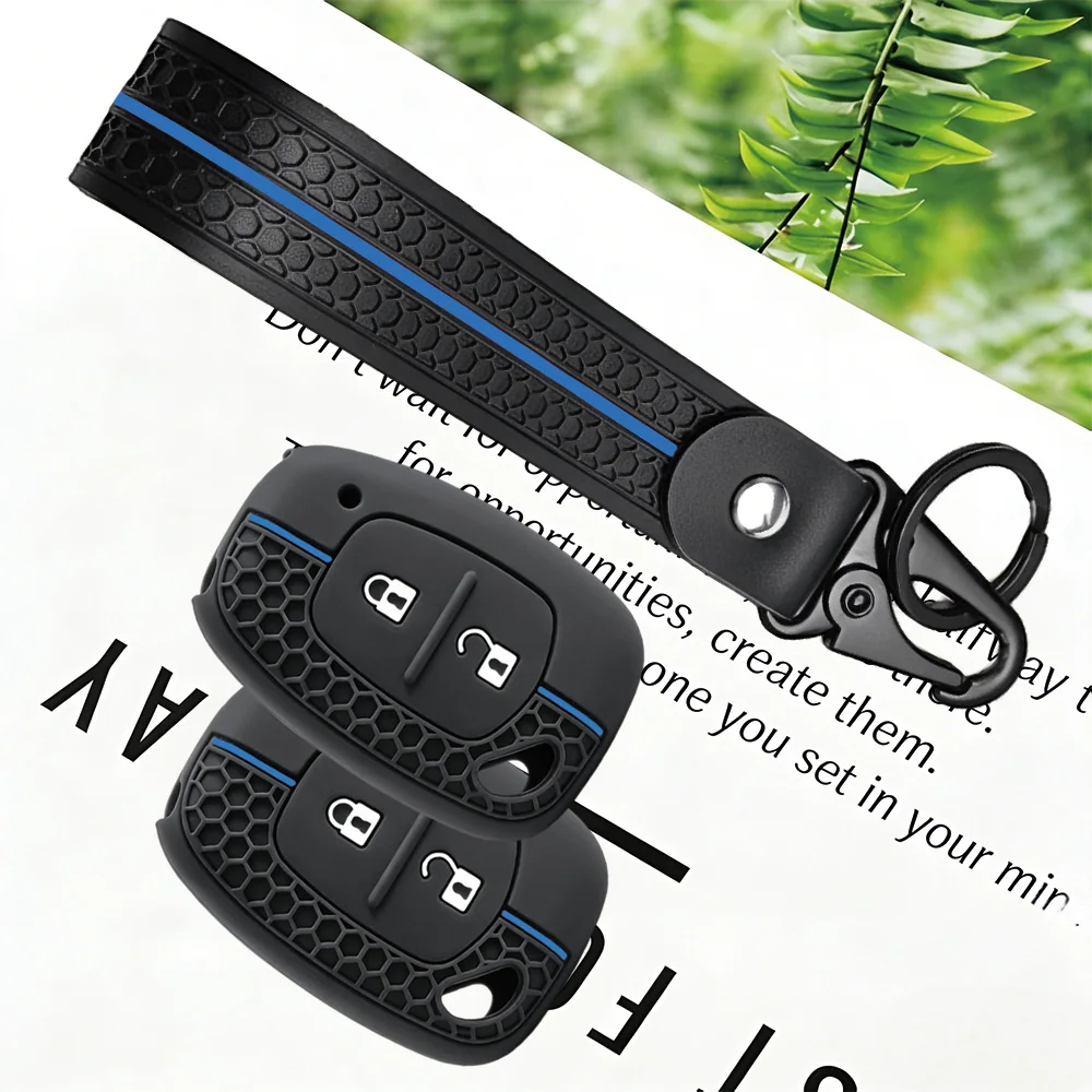 Soft Touch Remote Key Cover With Keychain for Opel Vivaro Movano Renault Traffic Kangoo Nissan Vauxhall, Honeycomb Non-slip