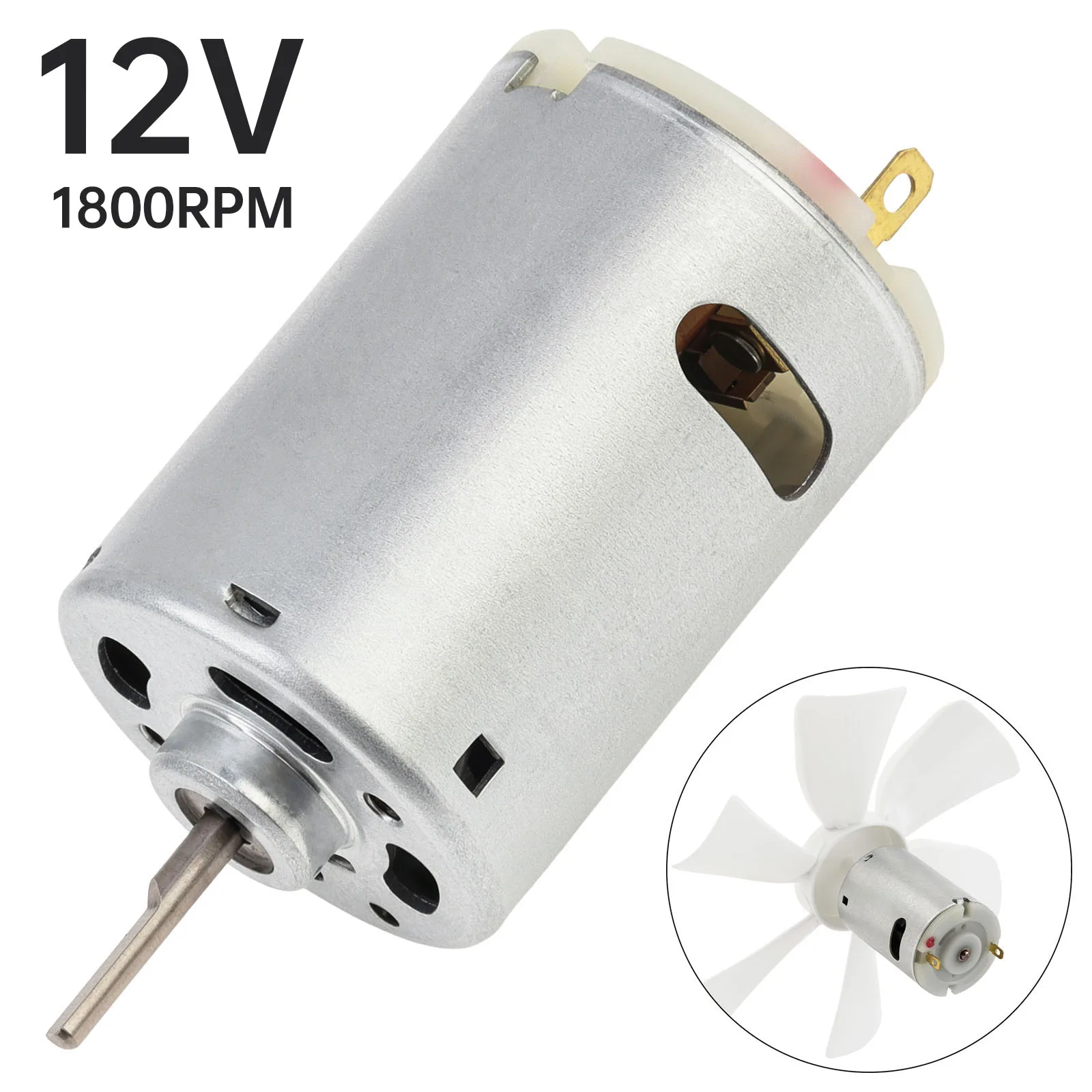 RS545 12V DC Fan Motor 1800RPM / 4000RPM Low Noise D-Shaft RV Vent Replacement Motor for Roof Vent Fan / Range Hood/Exhaust Fans