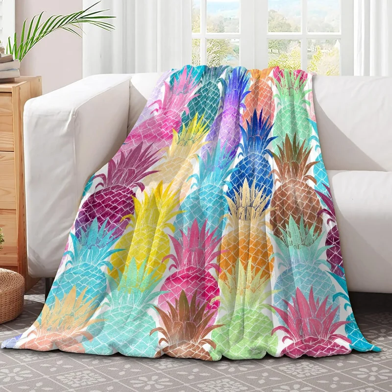 

Colorful pineapple blanket casual style fashionable soft and comfortable flannel lightweight living room bed decoration gift