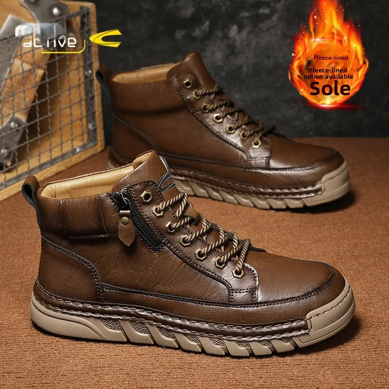 Botas de Invierno para Hombre Camel Active, Forradas de Felpa, Cálidas, de Aodón, Talla ande, Estilo Dad, Botas de Trabaj...