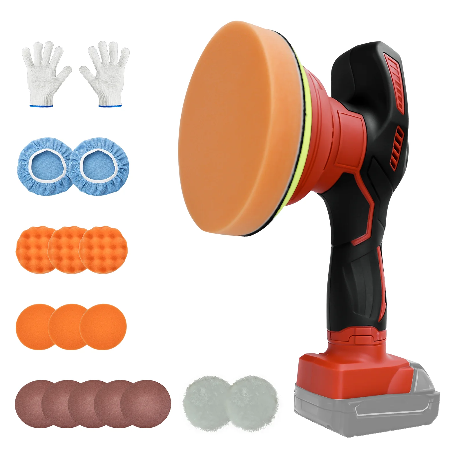 Cordless Car Buffer Polisher for Milwaukee 18V Battery with 8 Variable Speed Up to 5000RPM for Car Detailing Waxing (No Battery)