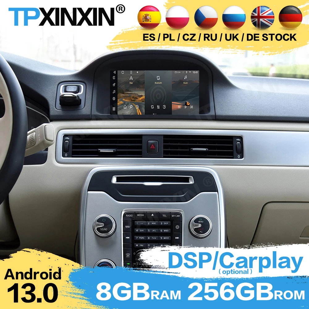 

7 Inch Car Radio Stereo Receiver For Volvo S80L 201~2015 Android 13 Auto Automotive Multimedia Screen GPS Navigation Head Unit