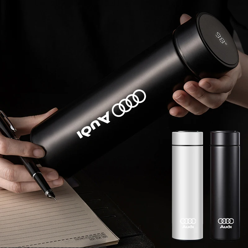 500ml Car Insulated Cup Water Cup Coffee Tea Thermos Mug For Audi A1 A2 A3 A4 A5 A6 A7 A8 Q1 Q2 Q3 Q4 Q5 Q6 Q7 Q8 TT Quattro RS3