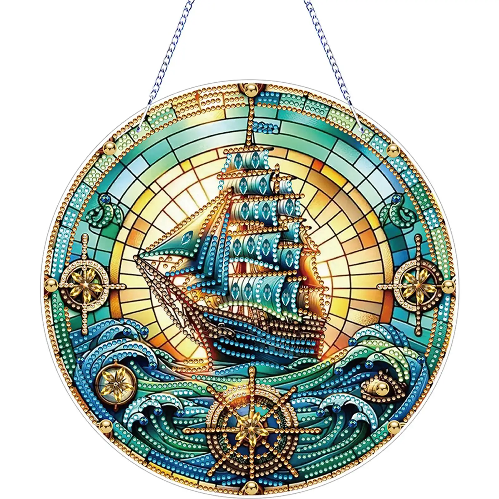 

2D/Flat DIY Diamond Art Sun Catcher Special Shape Hanging Diamond Art Kits Rhinestone Diamond Art Window Pendants for Home Decor