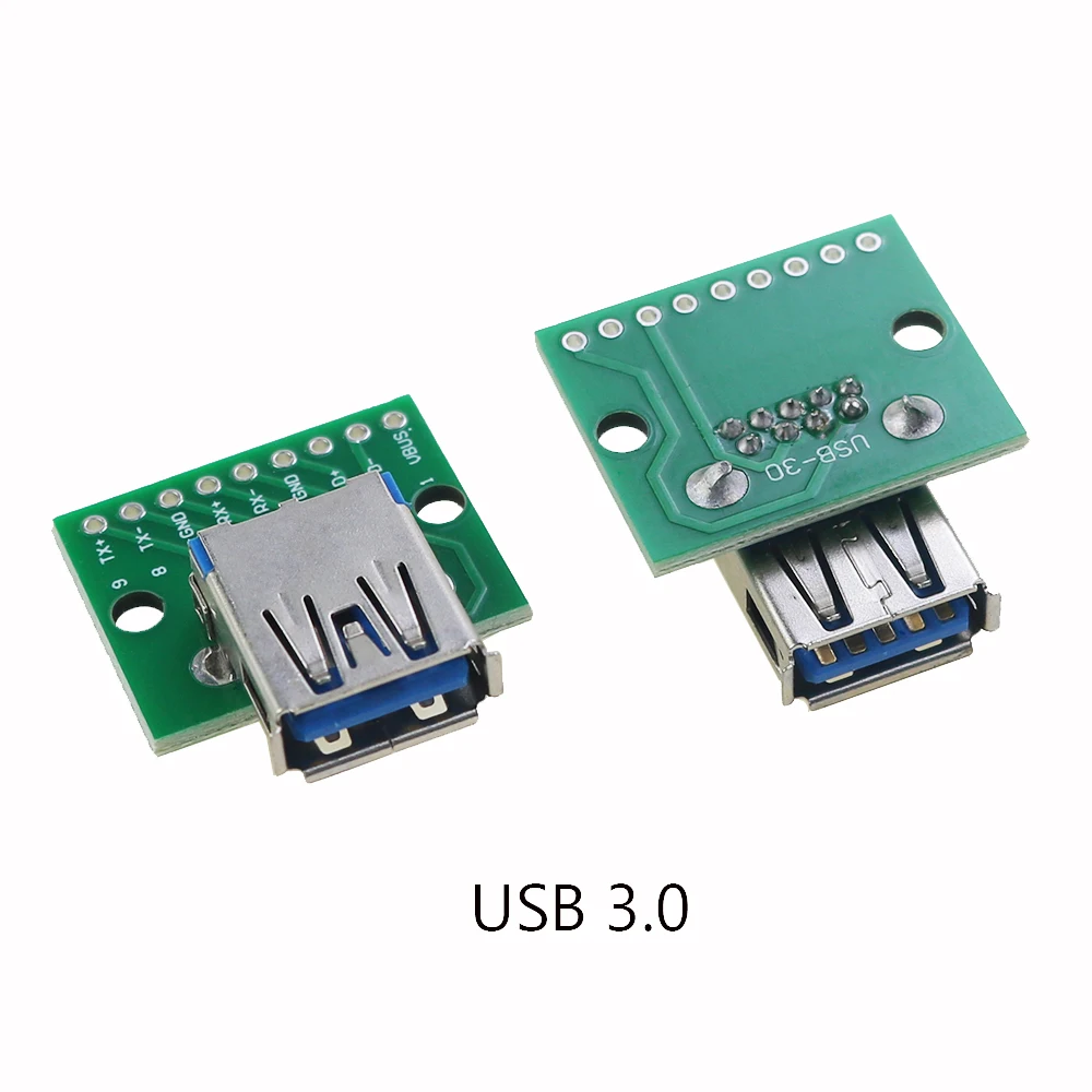 1pcs Micro Mini USB USB A Male USB 2.0 3.0 A Female USB B Connector Interface to 2.54mm DIP PCB Converter Adapter Breakout Board