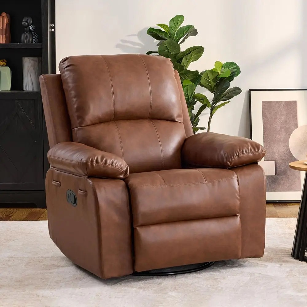 

Mid Century Modern Swivel Accent Chair for Living Room, Wood Desk Chair with Arms Mid Back Arm Chairs Upholstered Vanity Chair