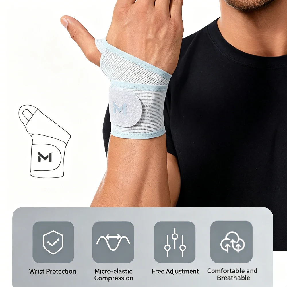 Adjustable Breathable Mesh Wrist Brace Compression Support for Men Women, Lightweight Stabilizer Fits Left/Right Hand for Sport