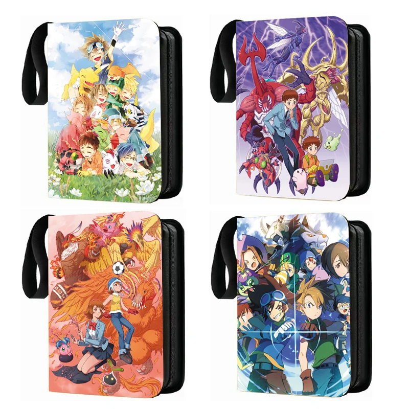 

NEW 400pcs Digimon Adventure Card Album Book Folder 4 Card Slots Collections Double Pocket Zipper Collection Card Binder Holder