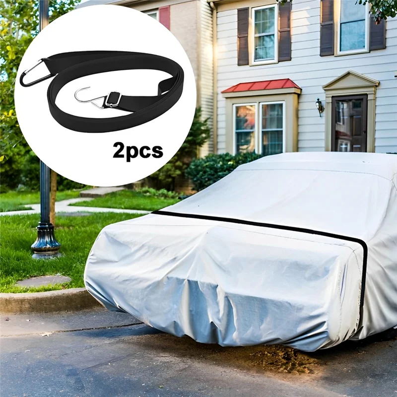 

2Pcs Nylon Auto Cover Windproof Strap Adjustable Car Cover Secure Protector Rope