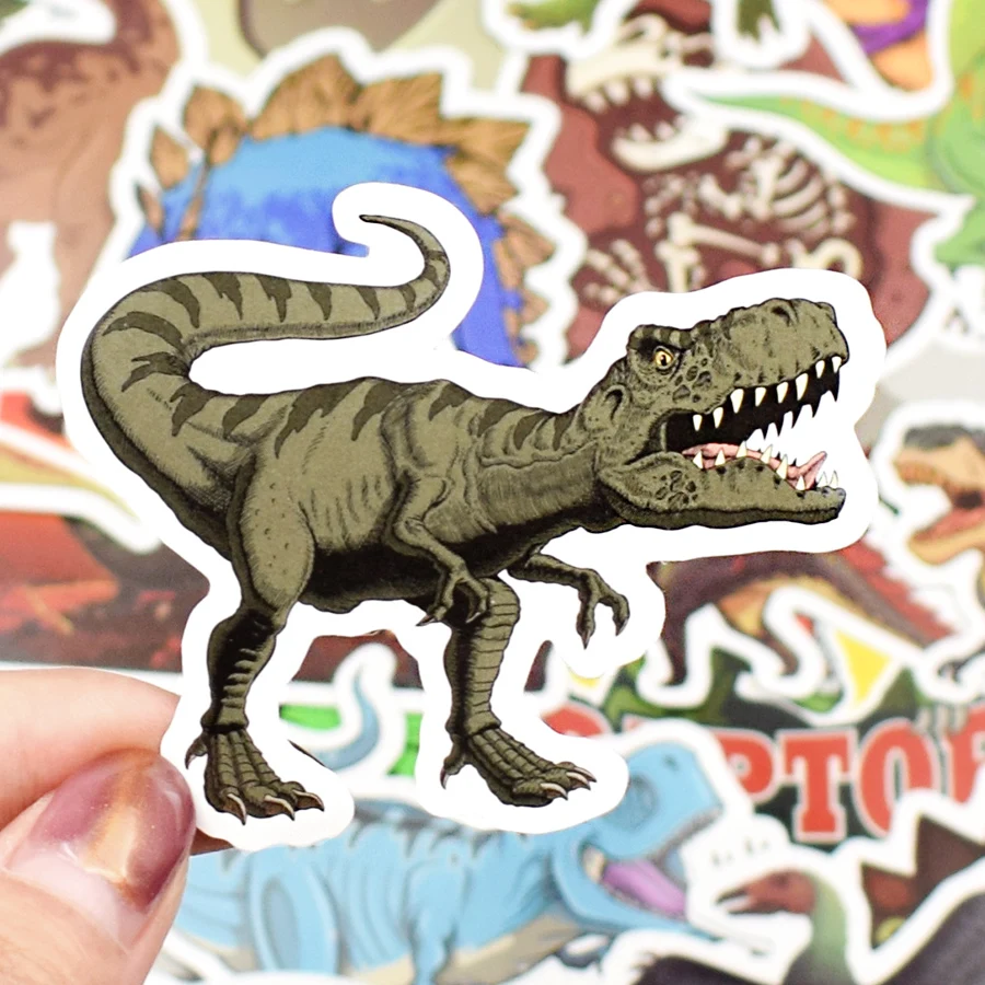 50 PCS Dinosaur Animal Stickers Boys Toys Jurassic Anime Cool Funny Waterproof Sticker to DIY Cups Skateboard Car Laptop Sticker