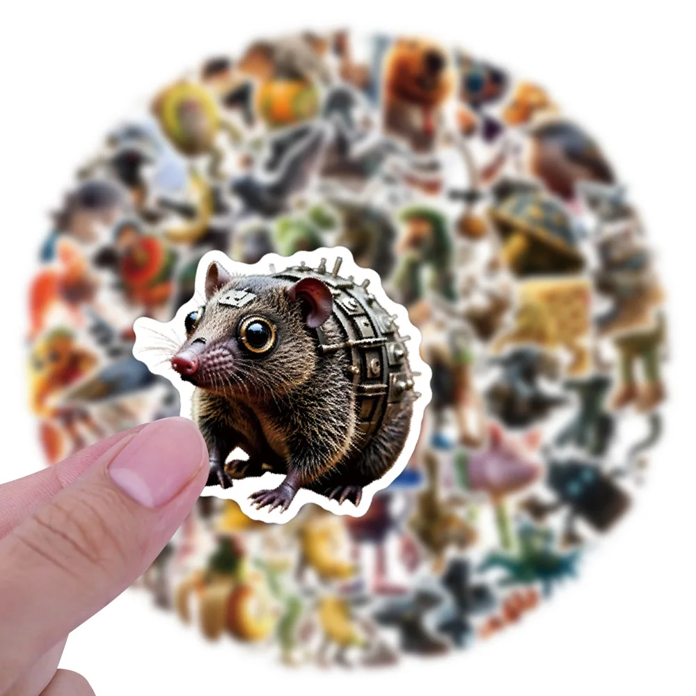 100 adesivi Tungtung Sahur adesivi ai mostri cartoni animati adesivi per bottiglie d'acqua mobili graffiti