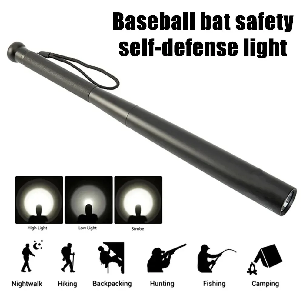Baseball Bat LED Flashlight Waterproof Multi-functional Aluminium Alloy Torch for Emergency Protection Outdoor Lighting ﻿