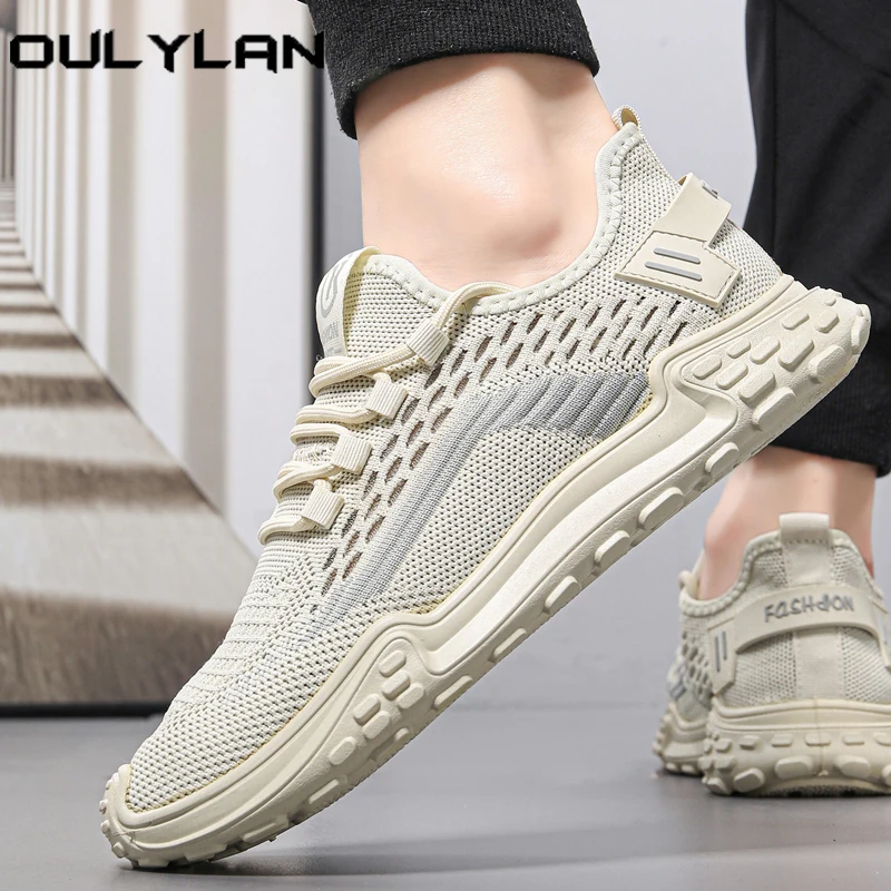

Oulylan Men New Slip-Resistant Shoes Summer Mesh Running Shoes Breathable Outdoor Lightweight Sneakers Casual Sport Shoes