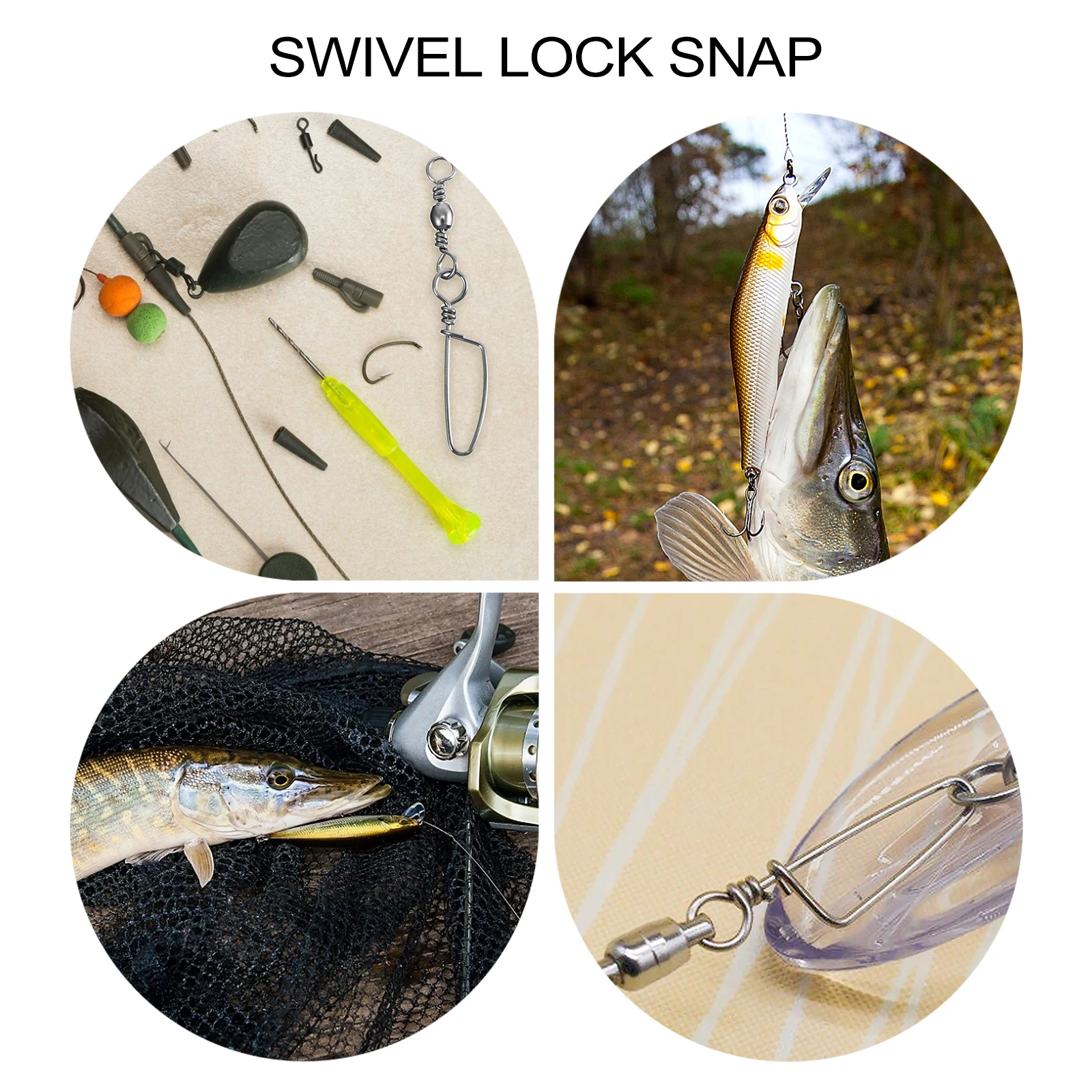 

40pcs Fishing Swivel Curved Pins Copper Stainless Steel Saltwater Freshwater Trolling Jigging Snap Clip Lure Connector Fishing