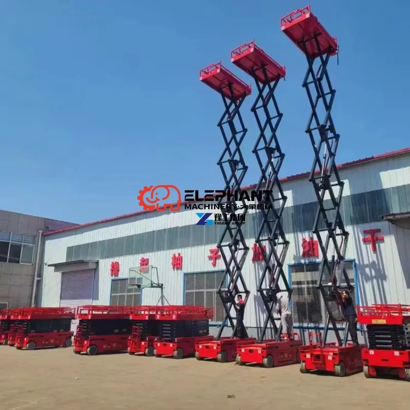 4 To 18 Meters Electric Scissor Lift, Hydraulic Mobile Aerial Lifter Scaffold Equipment for Building Maintenance Work