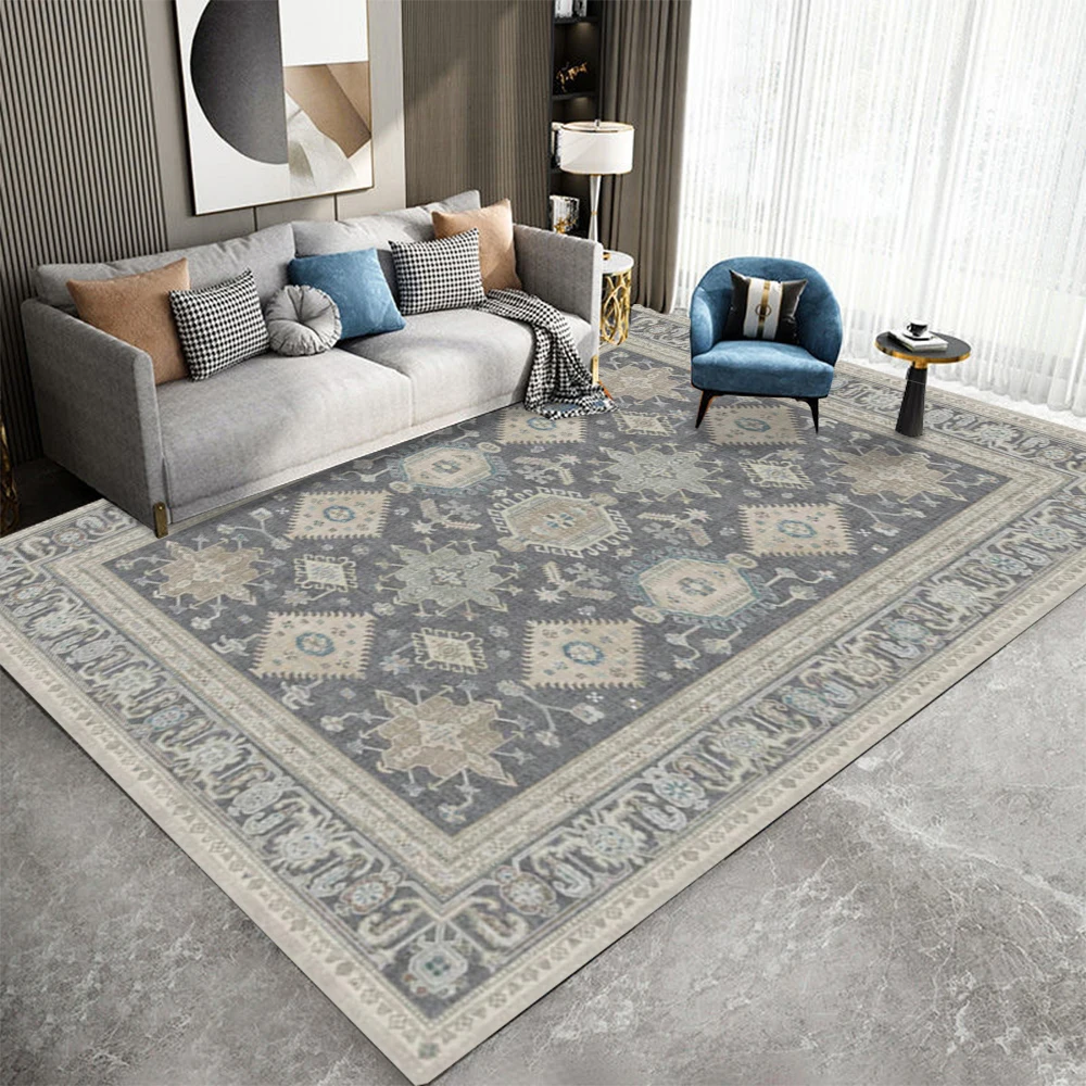 Bohemian Style Pattern Area Rug With Intricate Geometric Colorful Designs Classic Floor Decor Comfortable Carpet For Living Room