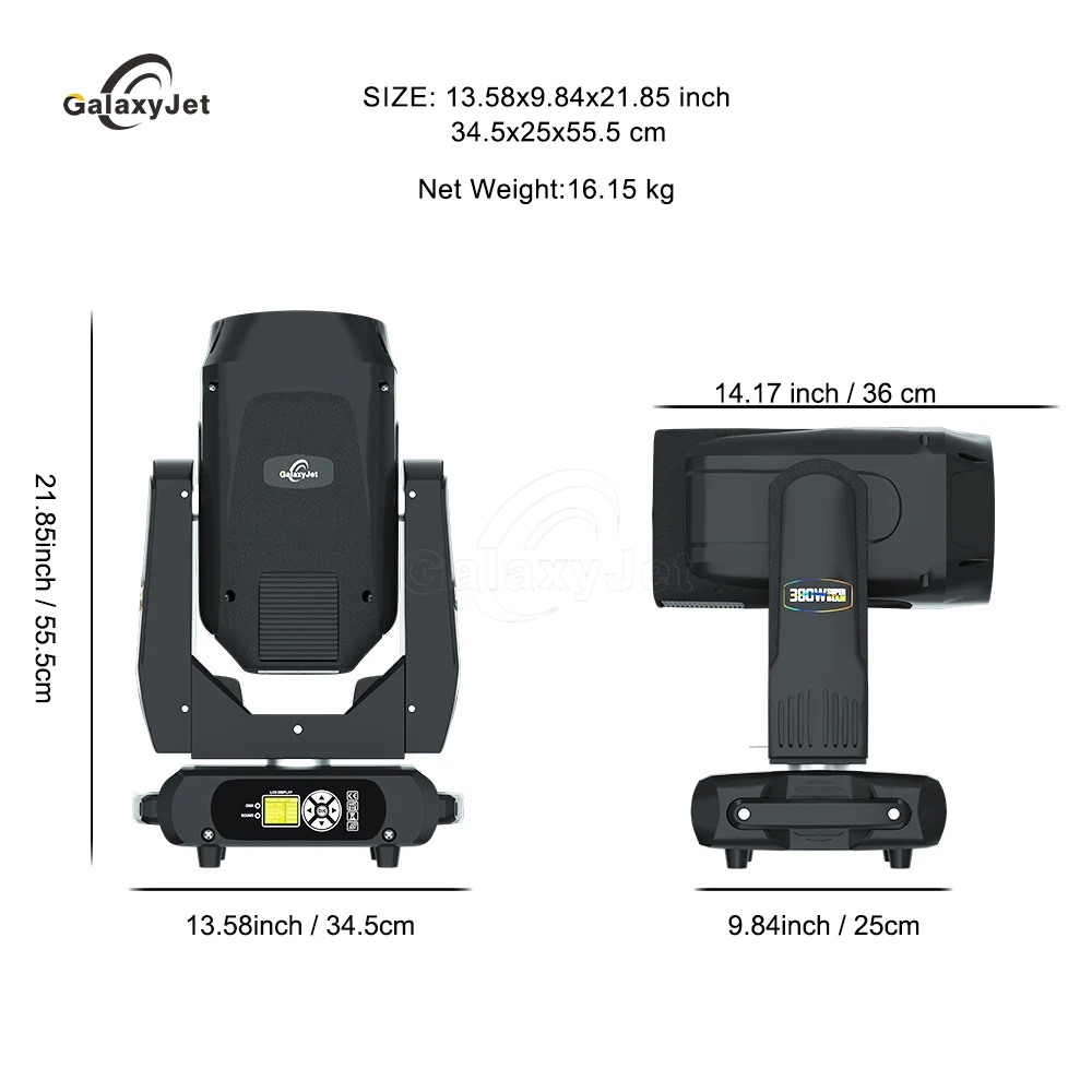 Imagem -03 - Galaxyjet Beam Moving Head Lighting com Efeito de Anel Alta Potência Função Rdm para dj Disco Concert e Liveshow Stage 19r 380w