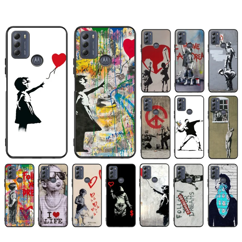 

Street Art Banksy Graffiti Phone Case For Moto Edge 60 50 40 Pro 60 50 40 30 Ultra Neo Fusion Moto G Stylus G