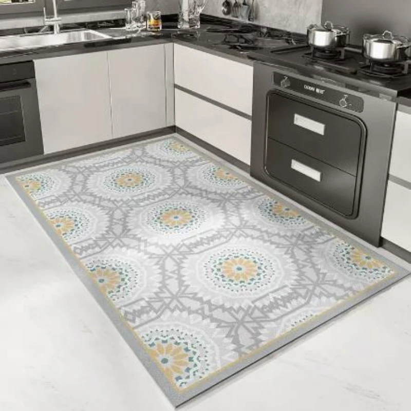 Kitchen Floor Mats Oil-proof Scrubbable Waterproof Carpet PVC Bathroom Non-slip Comfortable Doormats Easy Clean Rug ковер 러그