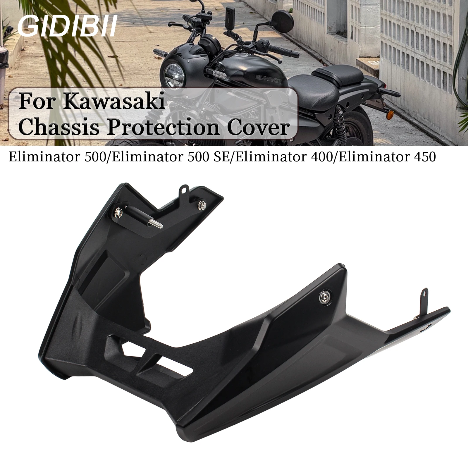 

Motorcycle Chassis Protection Cover For Kawasaki Eliminator 500 Se 450 400 Lower Fairing Exhaust Shield Guard Belly Pan Kit