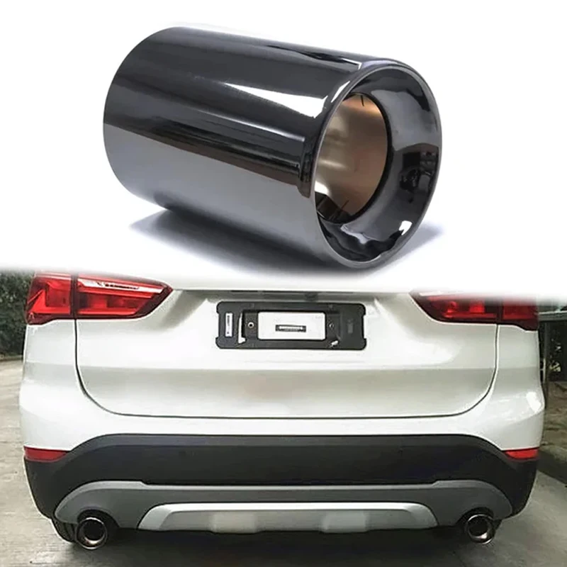 2pcslot Exhaust Tip For BMW X1 F48 2016-2021 304 Stainless Steel Car Exhaust Pipe Outlet Decoration Tuning Exhaust Trims