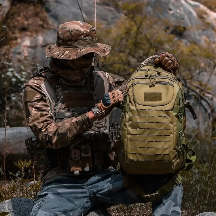 Taktische Outdoor-Tarnrucksack mit zwei Schultergurten - Neues Modell Rucksack - Multifunktionale wasserdichte Tasche für Militär-Enthusiasten und Pendler – Detail 17