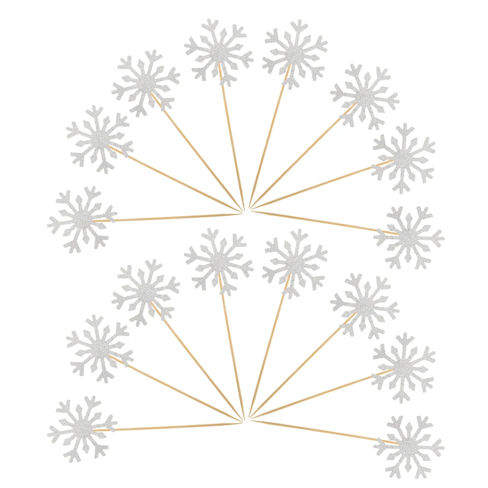 

150Pcs Snowflake Cake Topper Preassembled Cupcake Toppers Birthday Winter Party Decorations Married Decoration