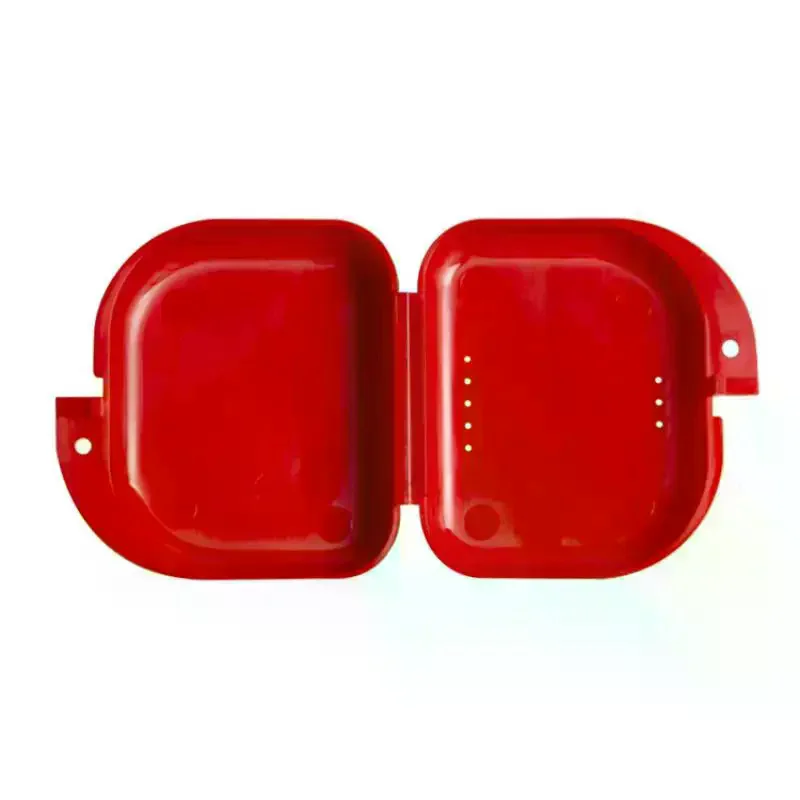 /Kuz/Durable Plastic Dental Retainer Case Vented Holes Multiple Colors For Daily Travel Oral Care Storage