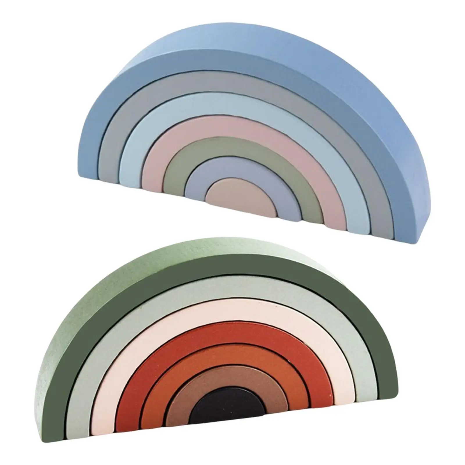 

7x Rainbow Stacking Toy for Boys Girls Kids Shape Matching Learning