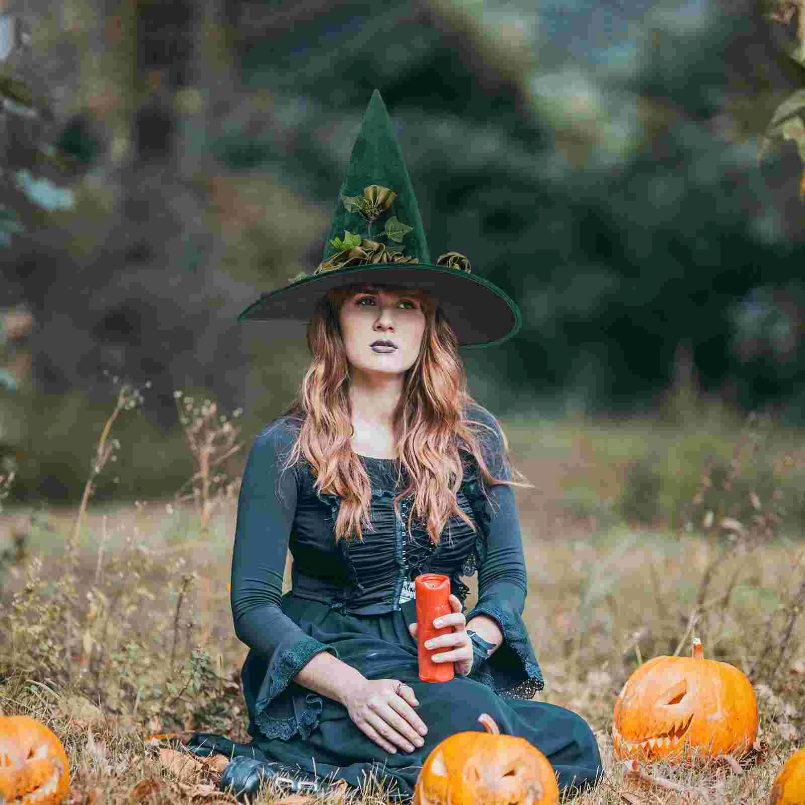 Chapeau de sorcière pour fête d'halloween, accessoire de Costume, accessoire de Cosplay à large bord, couvre-chef confortable, accessoire de décoration