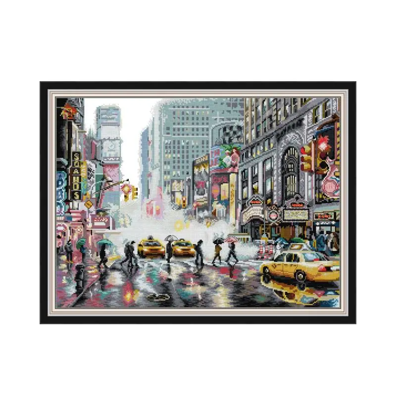 New York City Streets Patterns Counted Cross Stitch Set Handmade 11CT 14CT Scenery Embroidery Needlework Home Decoration Gift