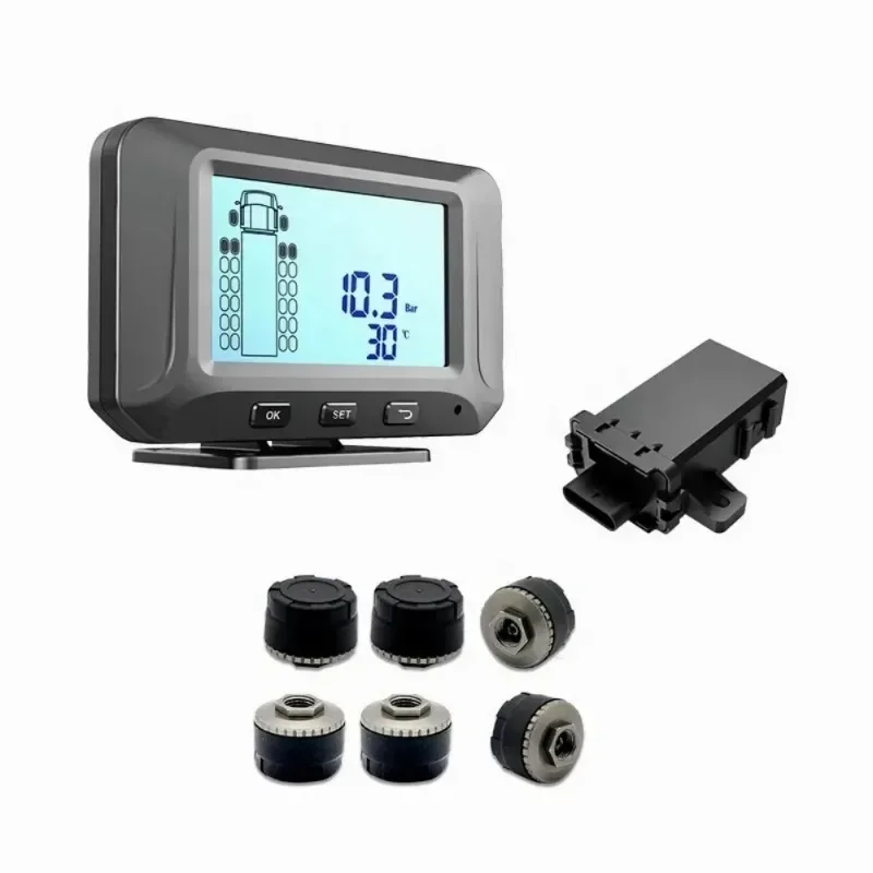 Truck TPMS with 12 Sensors Tire Pressure Monitoring System Tractor Trailer Dump Truck TPMS with RS232 Output for Option