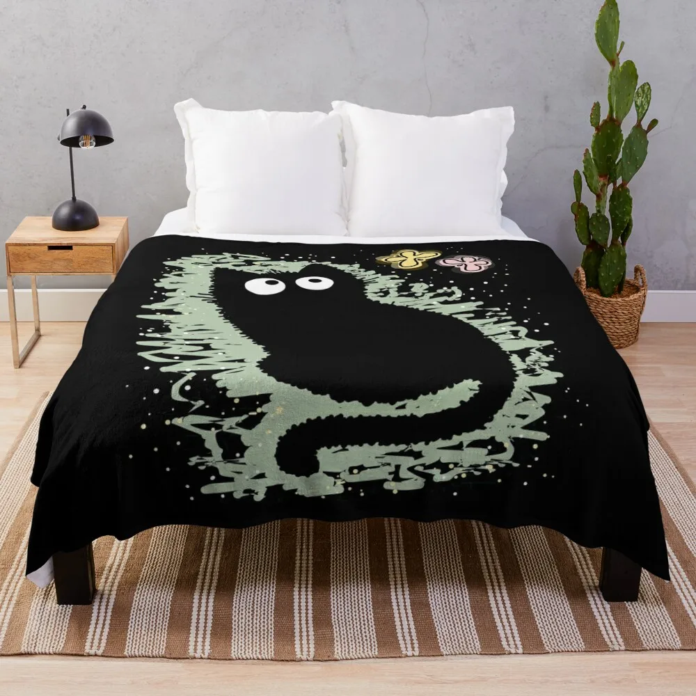 

Black cat and butterflies Throw Blanket Kid'S Polar halloween Blankets